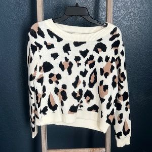 Leopard Print Crop Sweater